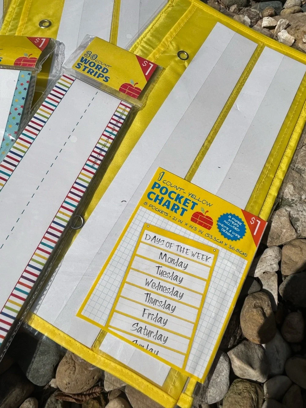 Yellow Pocket Charts and Word Strips Classroom Set from Target NEW